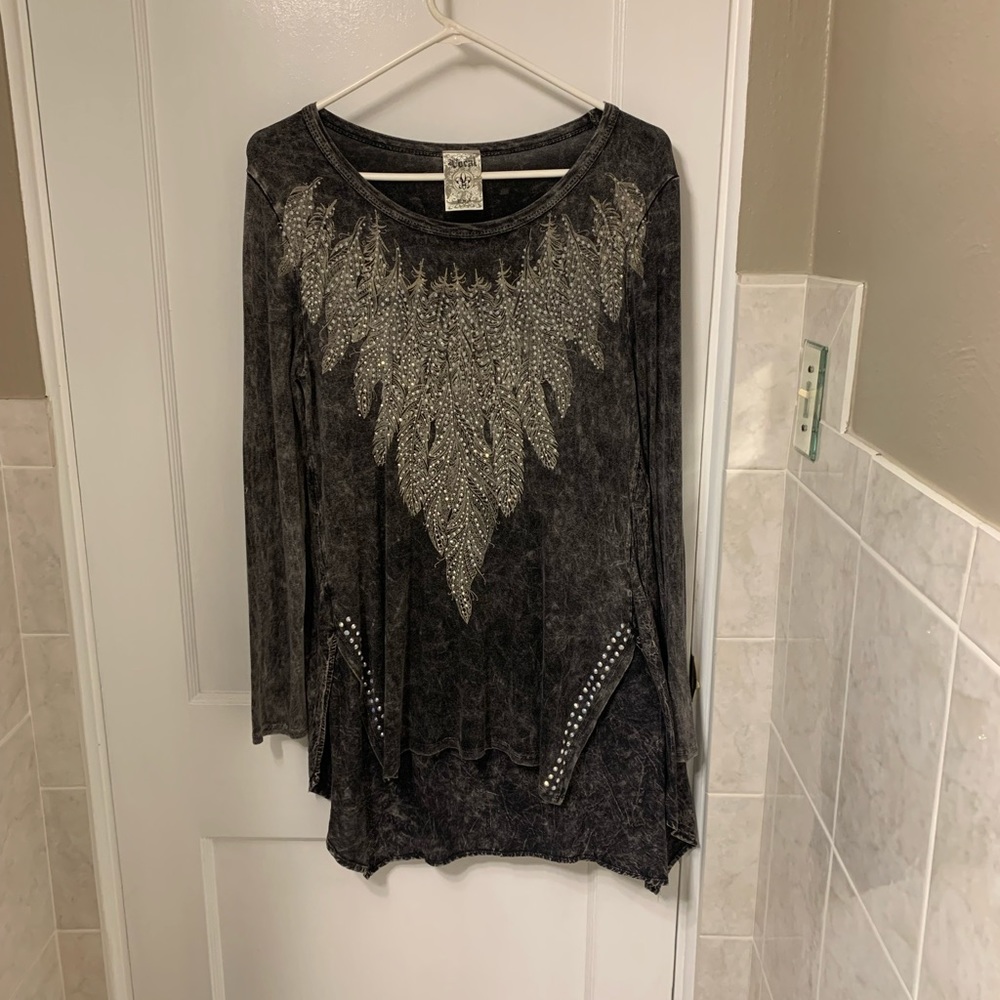 Vocal rhinestone enhanced top